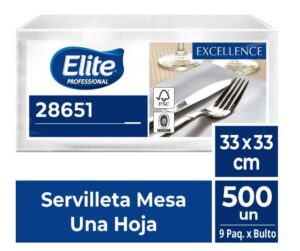 SERVILLETA MESA PACK CAJA 9 PAQ X 500 HOJAS ELITE