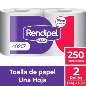 TOALLA MANOS PAQ 2 ROLLOS X 250 MTS