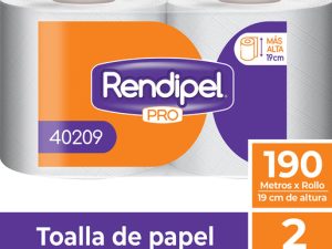 TOALLA MANOS 2 ROLLOS X 190 MTS RENDIPEL