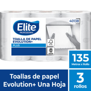 TOALLA MANOS EVOLUTION 3 ROLLOS X 135 MTS ELITE