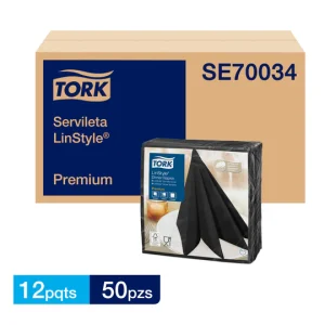PREMIUM SERVILLETA LINSTYLE NEGRA 12 PAQ X 50 UN