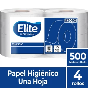 PAPEL HIGIENICO ECONOMICO PAQUETE 4 ROLLOS X 500 MTS ELITE
