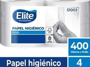 PAPEL HIGIENICO PLUS PAQUETE 4 ROLLO X 400 MTS ELITE