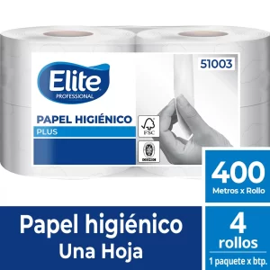 PAPEL HIGIENICO PLUS PAQUETE 4 ROLLO X 400 MTS ELITE
