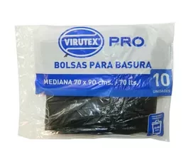 BOLSAS DE BASURA PLANA 70x90 CM 10UN - VIRUTEX PRO