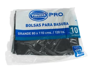 BOLSAS DE BASURA PLANA 80x110 CM 10UN - VIRUTEX PRO