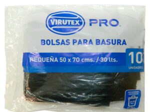 BOLSAS DE BASURA PLANA 50x70 CM 10UN - VIRUTEX PRO
