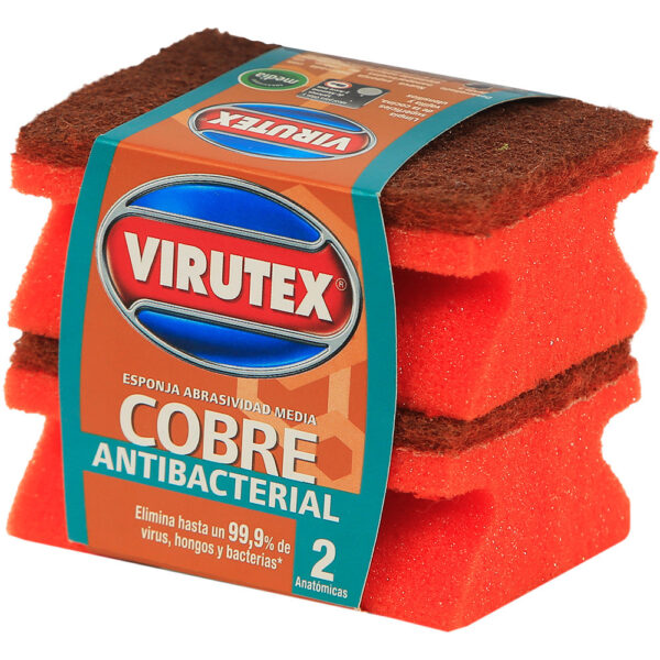 ESPONJA ACANALADA COBRE X2 CREATIVA VIRUTEX