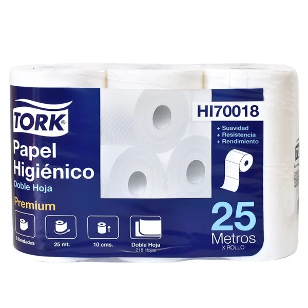 PAPEL HIGIÉNICO PREMIUM D/H 6x25 MT TORK