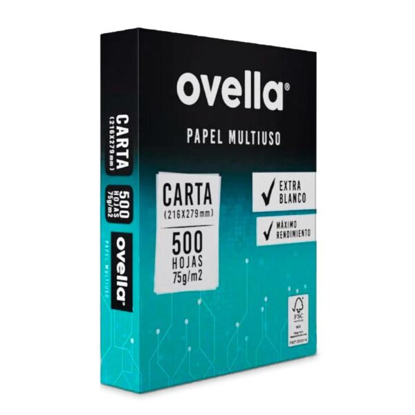 RESMA PAPEL FOTOCOPIA CARTA 75 GR 500 HJ OVELLA