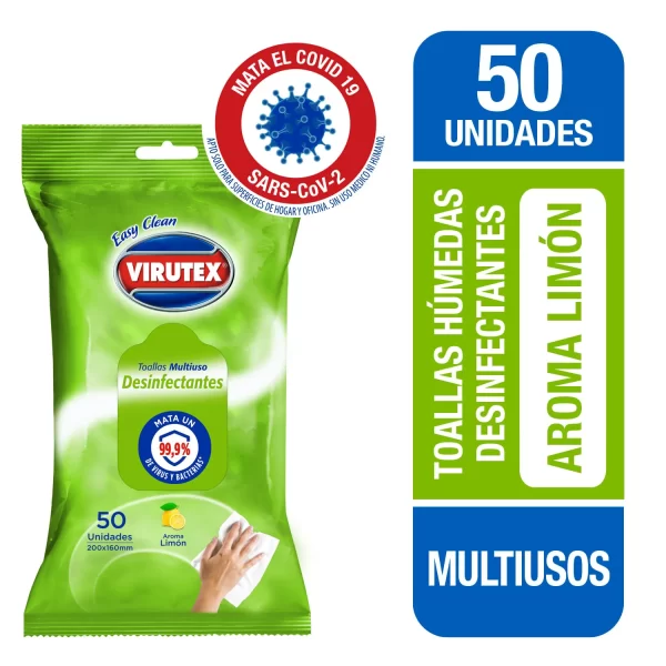 TOALLAS DESINFECTANTES POUCH LIMON 50 UN - EASY CLEAN