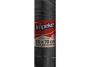 BOLSA PARA BASURA 18 MICRAS 50X70 10 UN IMPEKE