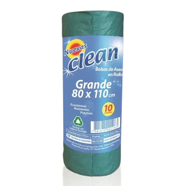 BOLSA BASURA CLEAN ROLLO 10UN 80X110