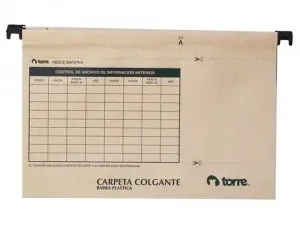CARPETA COLGANTE CARTON FLEJE PLASTICA KRAFT 41 A 80 HOJAS TORRE