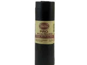 BOLSA BASURA BIOROLLO 50x55CM 20UN NEGRA VIRUTEX