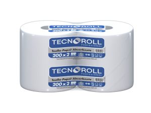TOALLA DE PAPEL HOJA SIMPLE 200 MTS X 2 UNIDADES TECNOROLL