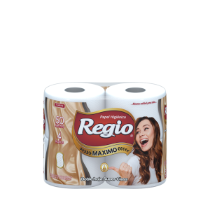 PAPEL HIGIENICO BAJO METRAJE HOJA SIMPLE 4 ROLLOS 50 MTS REGIO MAXIMO