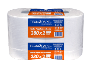 TOALLA DE PAPEL HOJA SIMPLE ROLLO 280 M 2 ROLLOS TECNOPAPEL