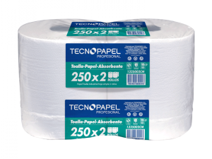 TOALLA DE PAPEL HOJA SIMPLE 250 MTS X 2 UNIDADES TECNOPAPEL
