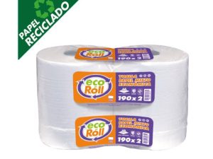 TOALLA DE PAPEL HOJA SIMPLE 190 MTS X 2 UNIDADES ECO ROLL