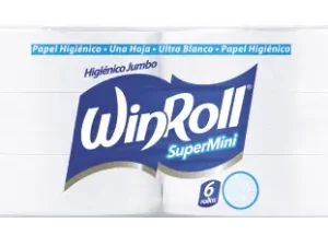 PAPEL HIGIENICO WINROLL HS SUPER MINI 150 MTS X 6 ROLLOS